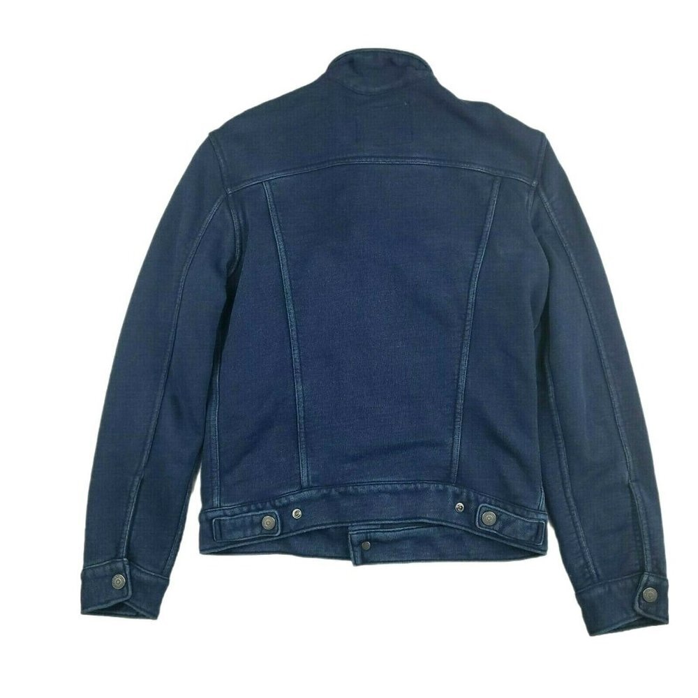 Levi’s Original Trucker Jacket Women’s Small Dark Wash Denim Button Front Stretc - Picture 8 of 10